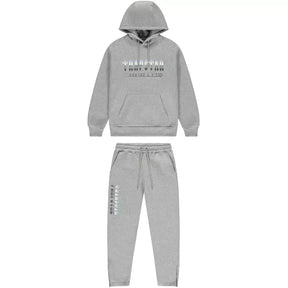 Conjunto Trapstar Chenille Decoded 2.0 Hoodie Grey/Ice Blue
